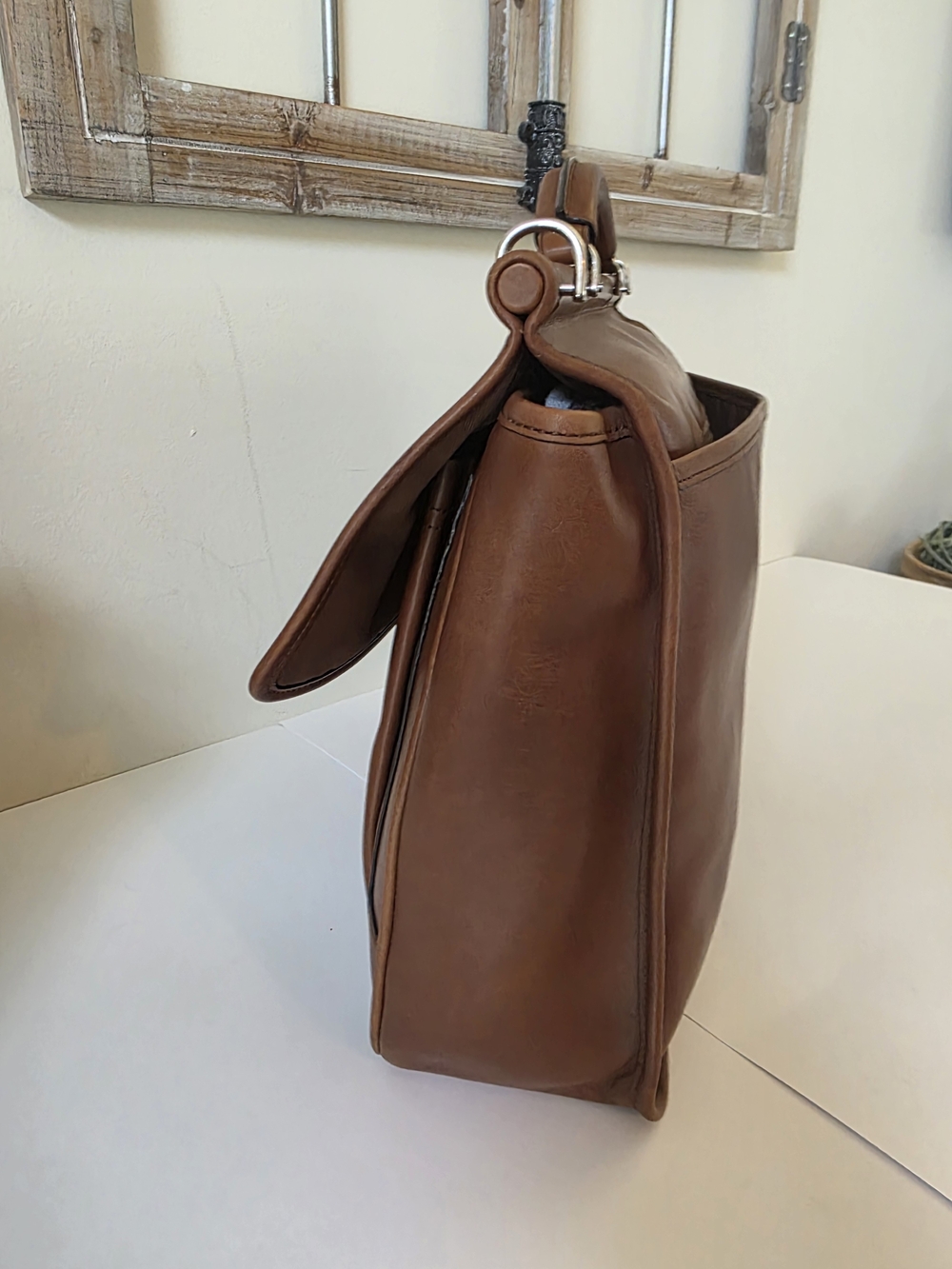 Vintage Coach Barclay Leather Briefcase Messenger Bag Cognac Laptop Work - Picture 9 of 14